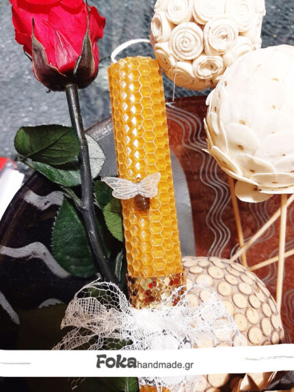 Λαμπάδα μελισσοκερί , χρωμα φυσικό