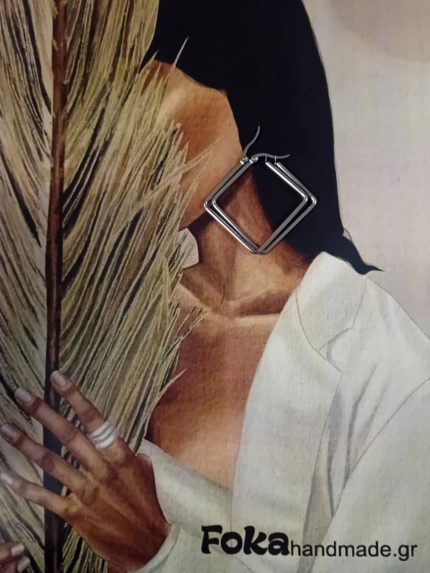 Ατσάλινοι ασημί τετράγωνοι κρίκοι